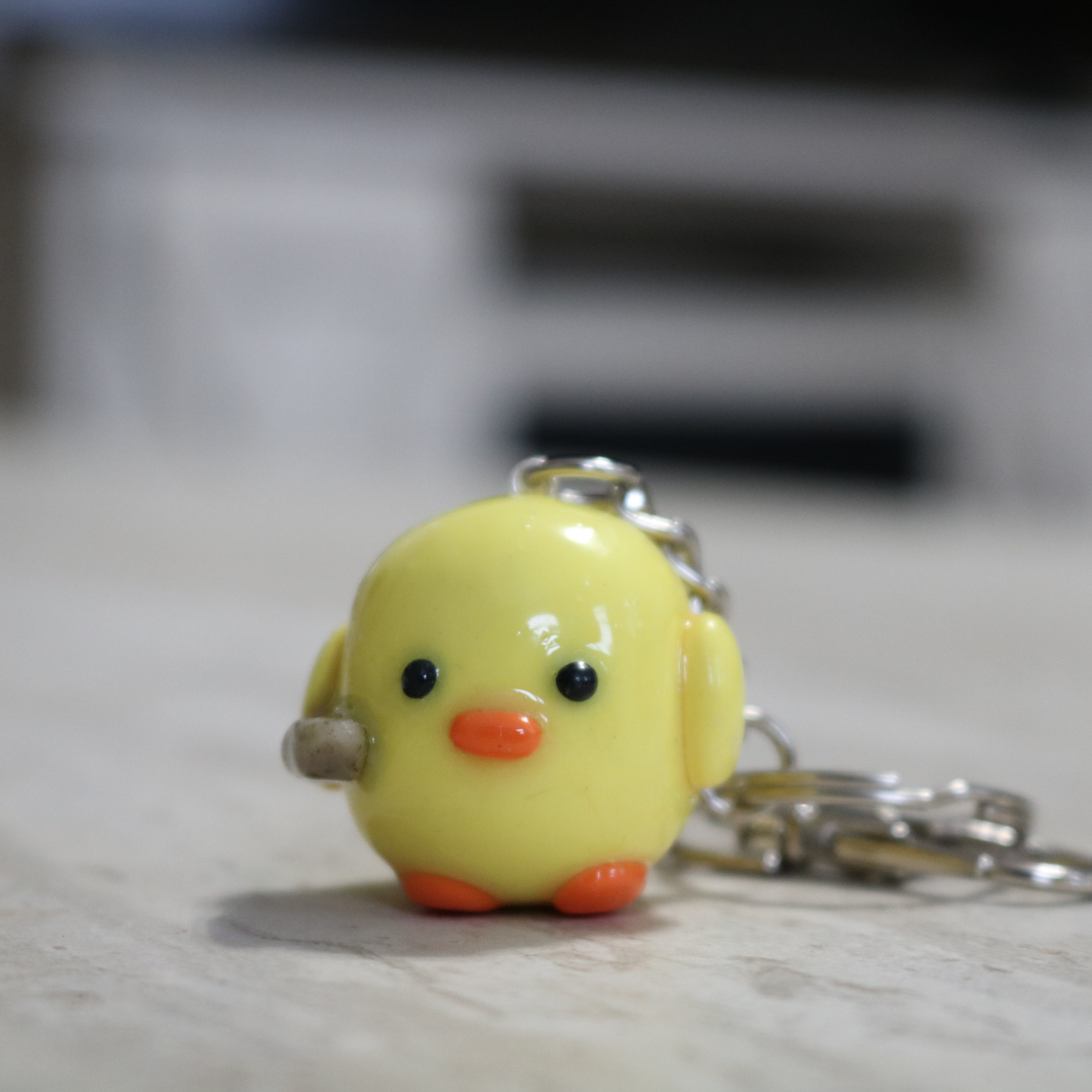 Kawaii Chick with a Knife Keychain