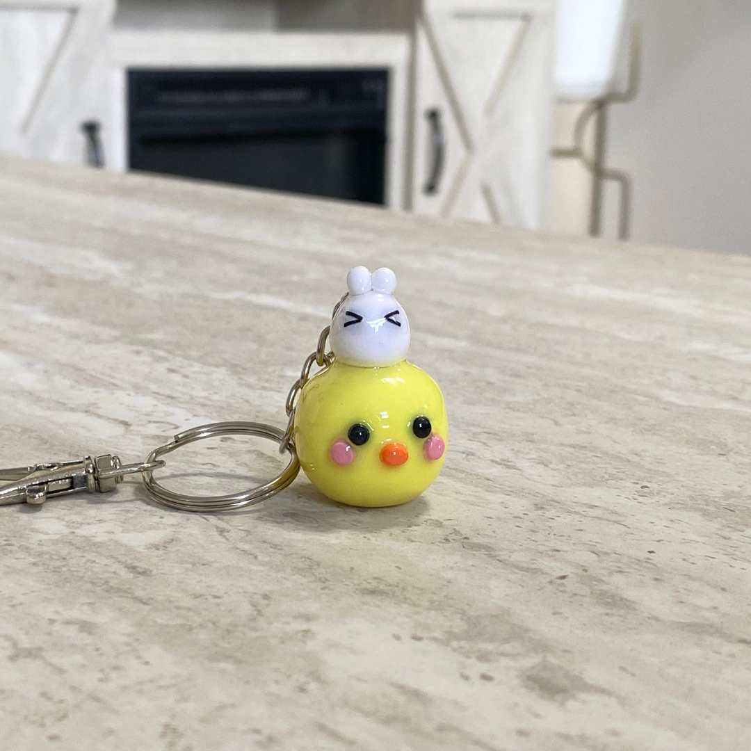 Kawaii Chick and Bunny Key Chain