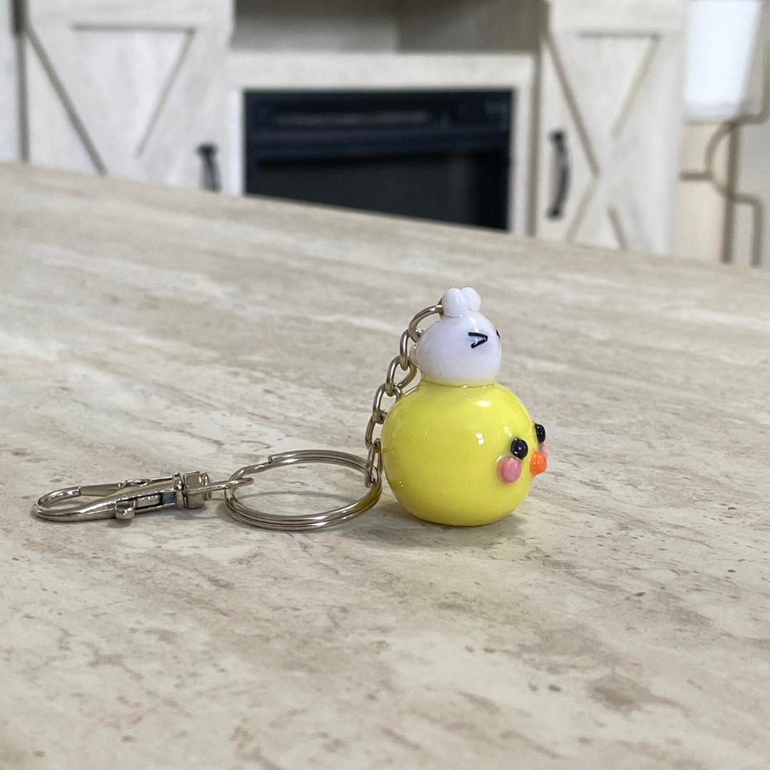 Kawaii Chick and Bunny Key Chain