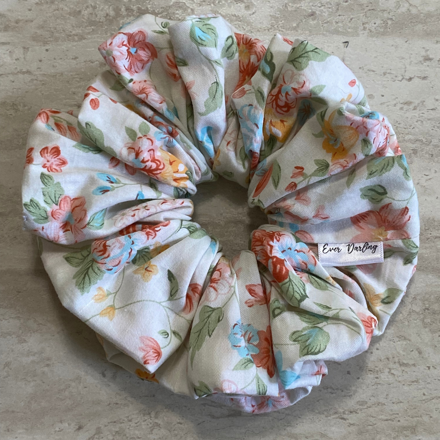 Pastel Floral Scrunchie