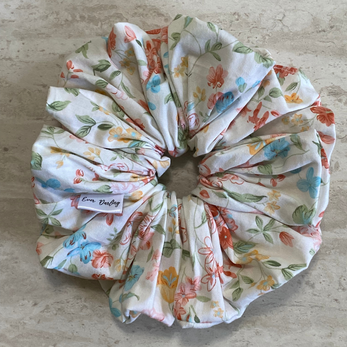 Pastel Floral Scrunchie