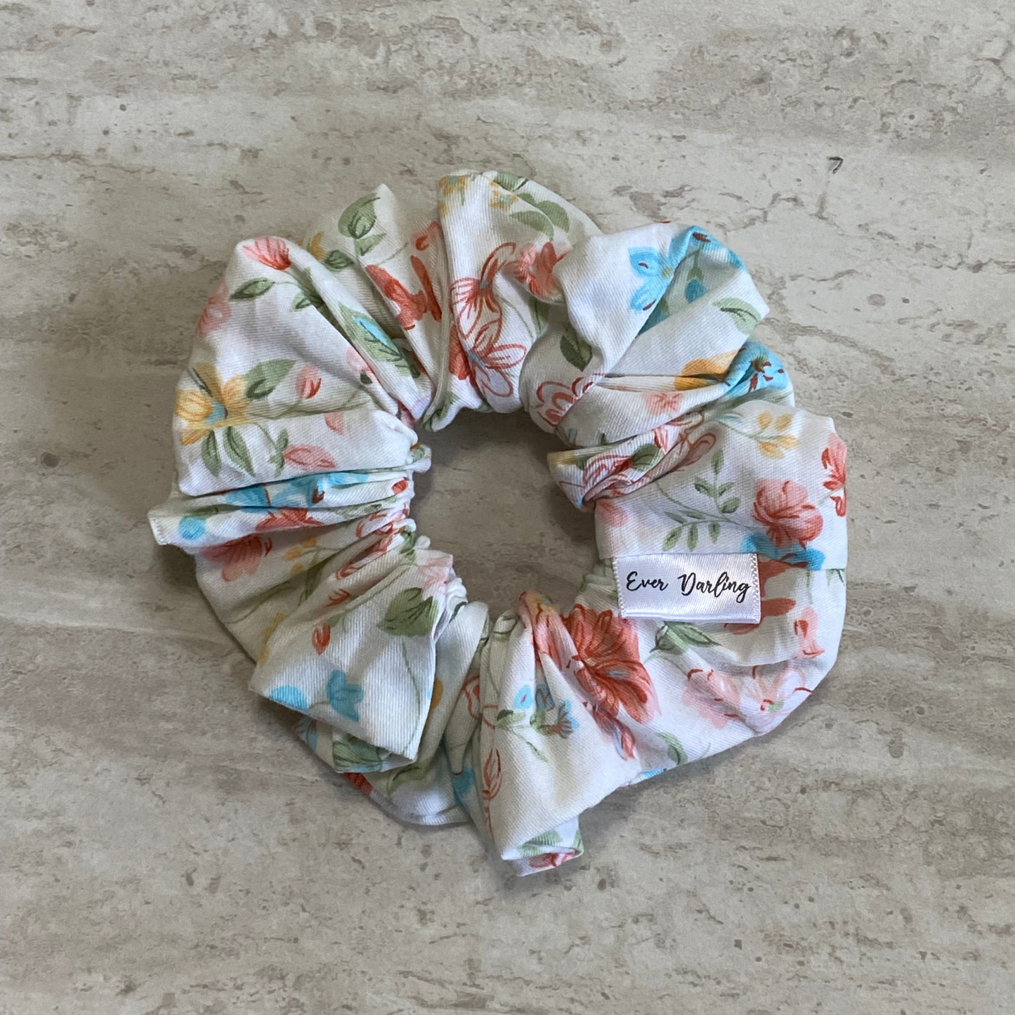 Pastel Floral Scrunchie