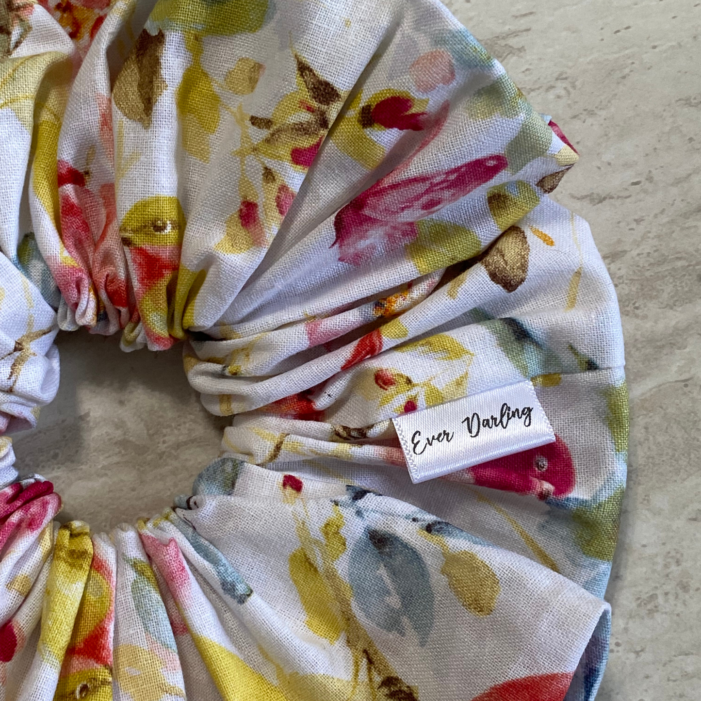 Floral and Birds Scrunchie