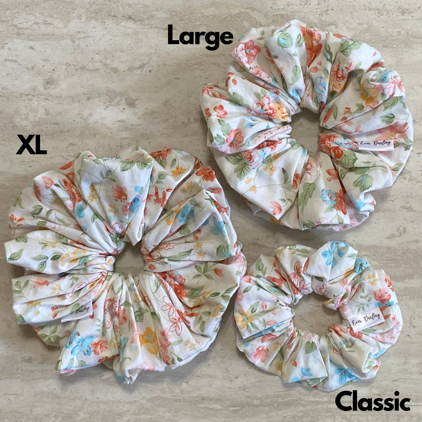 Pastel Floral Scrunchie