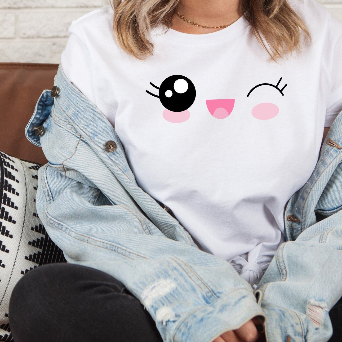 Kawaii Winking Face T-shirt