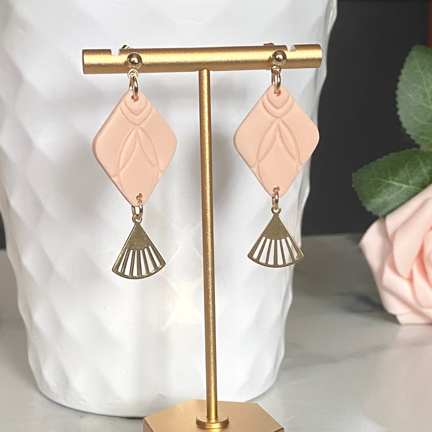 The Magnolia | Handmade Polymer Clay Earrings