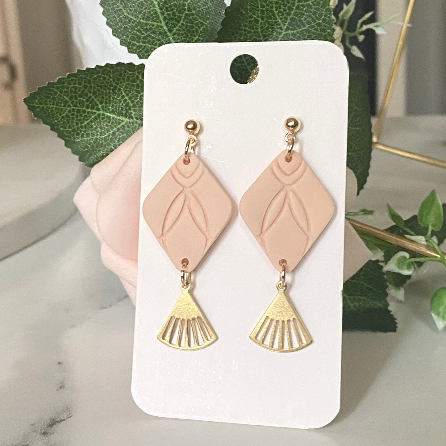 The Magnolia | Handmade Polymer Clay Earrings