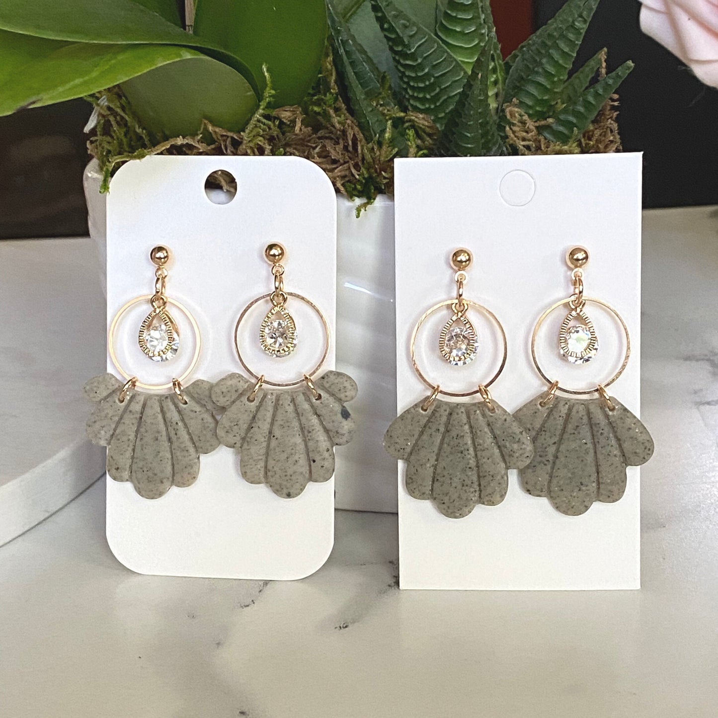 The Peony | Handmade Polymer Clay Earrings