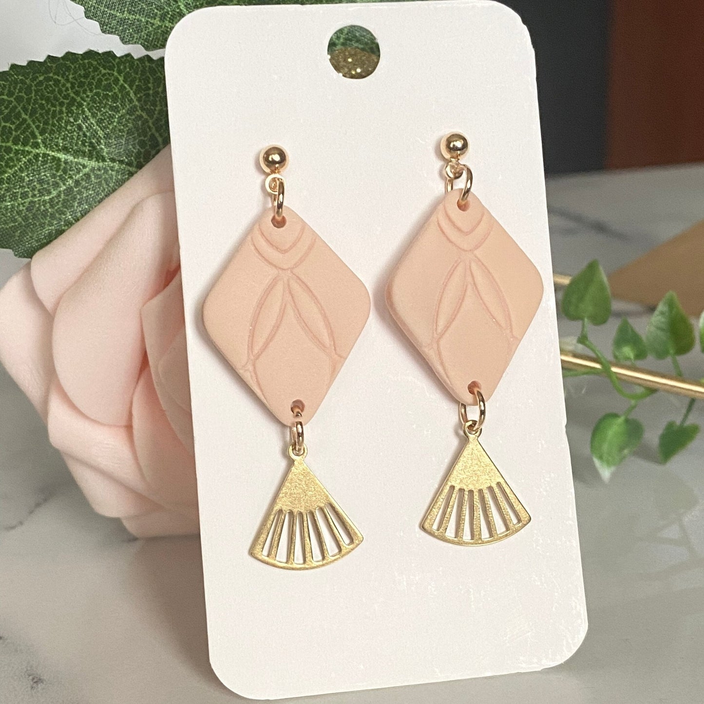 The Magnolia | Handmade Polymer Clay Earrings