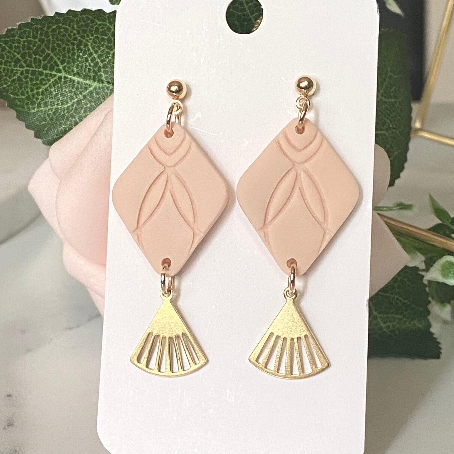 The Magnolia | Handmade Polymer Clay Earrings