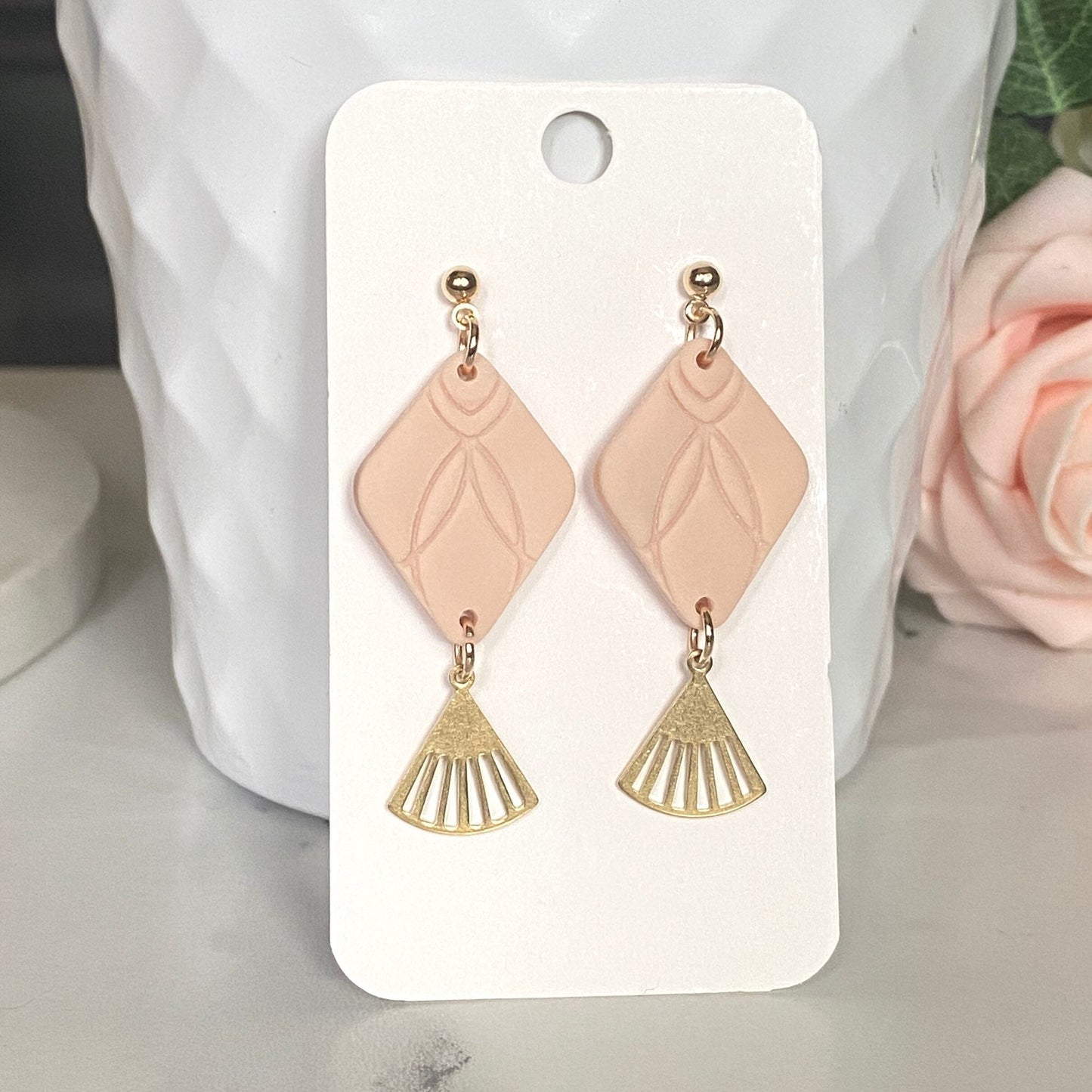 The Magnolia | Handmade Polymer Clay Earrings