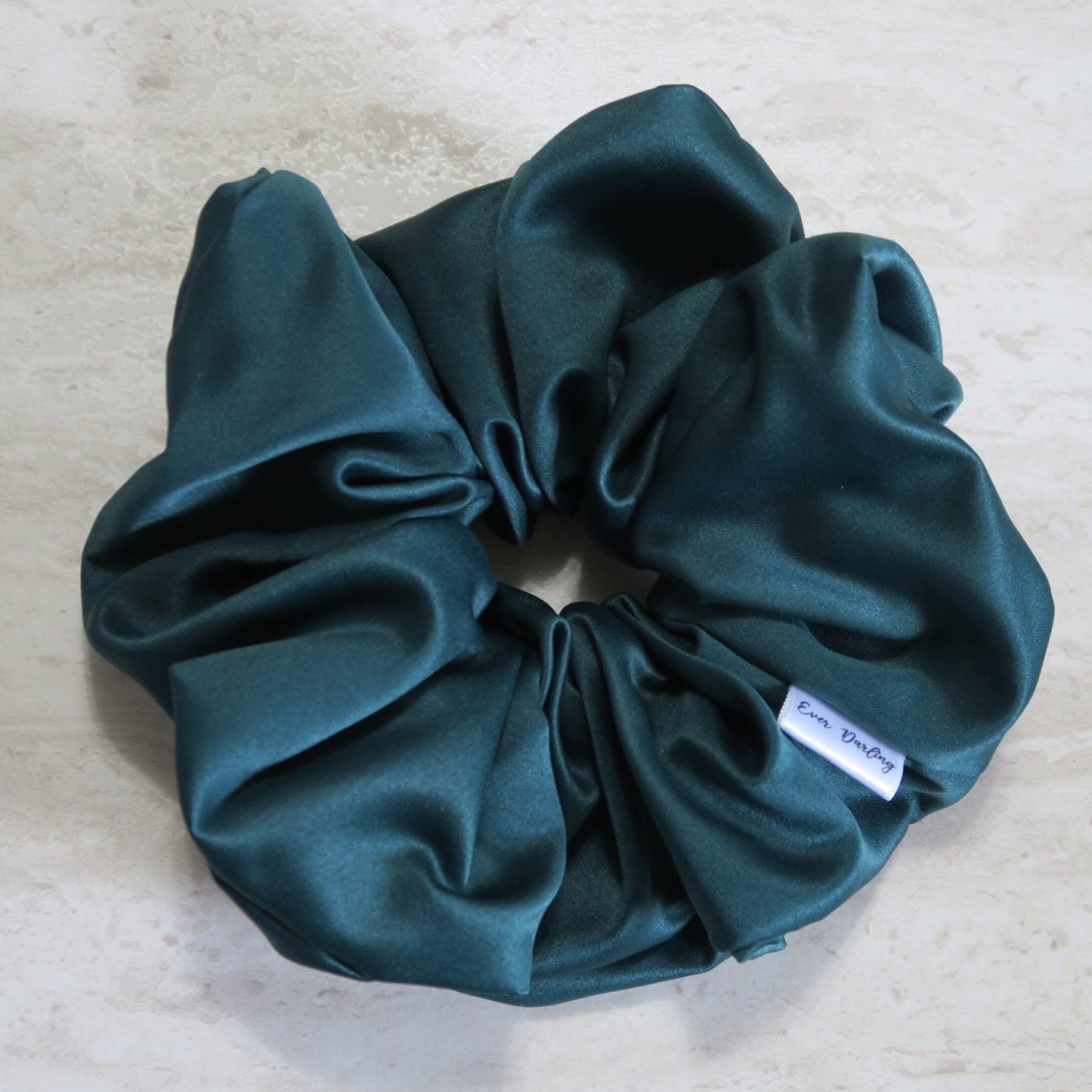 Emerald Satin Green Scrunchie