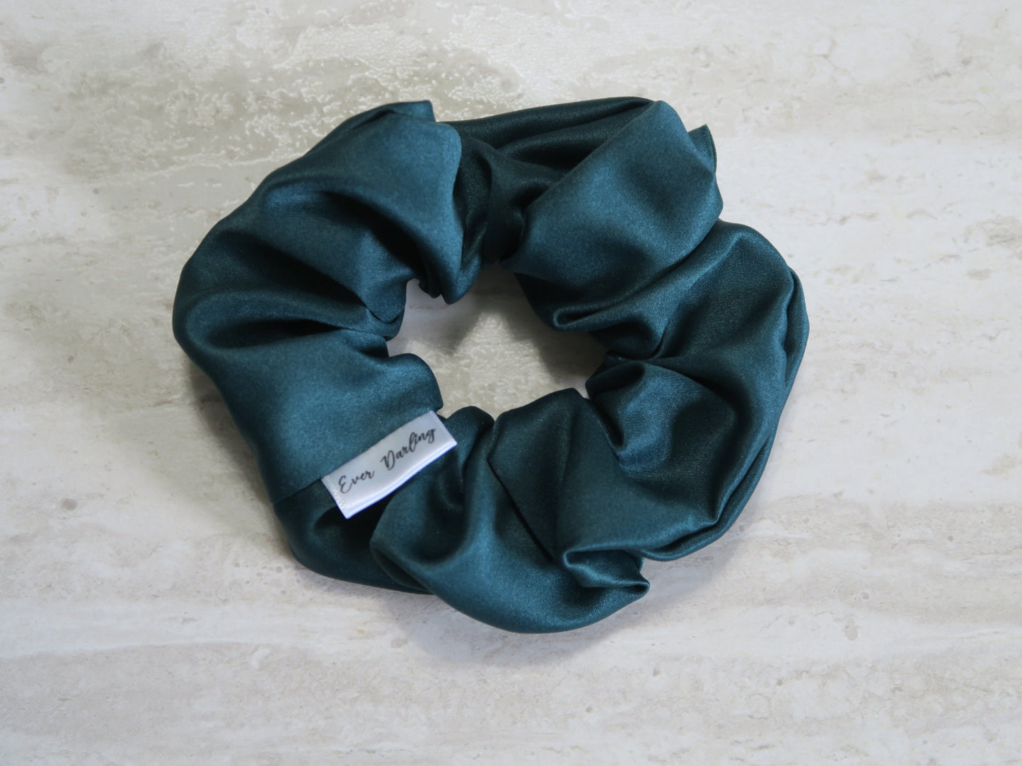 Emerald Satin Green Scrunchie