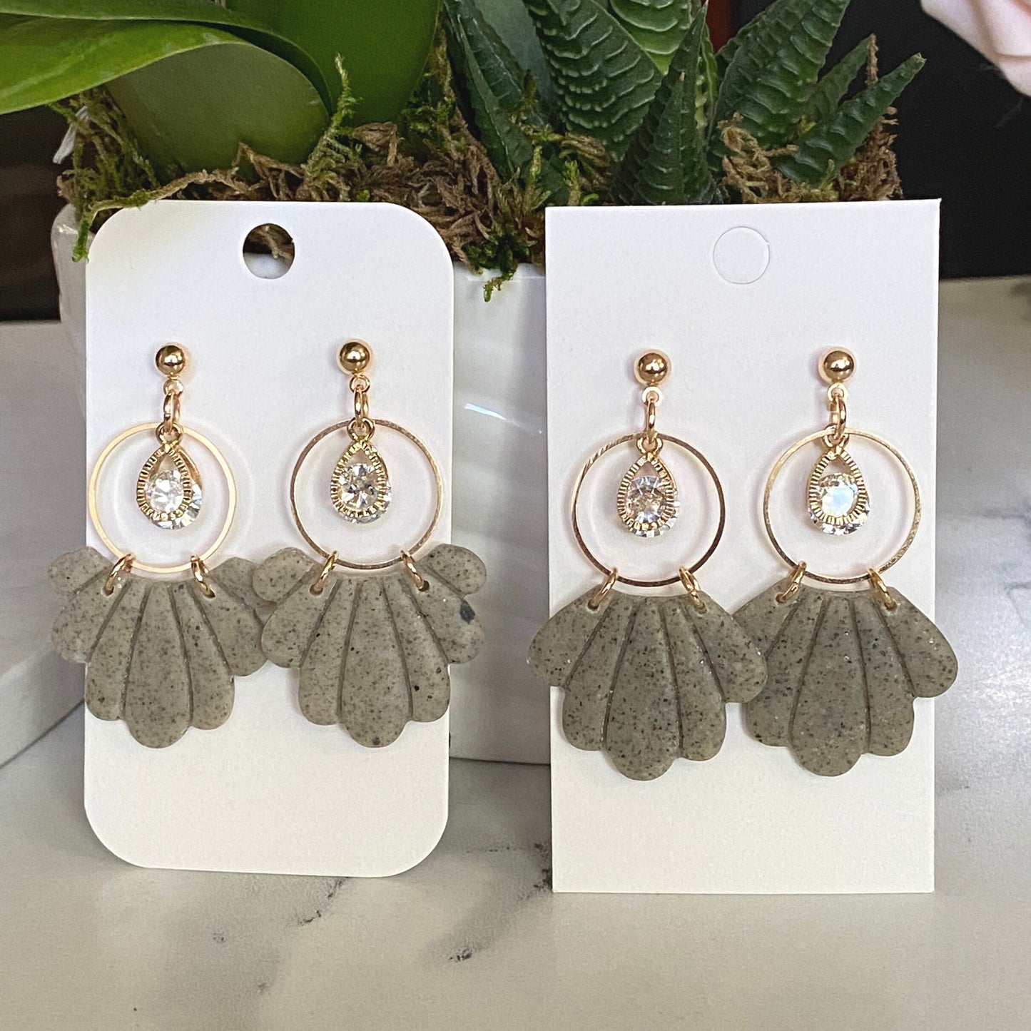 The Peony | Handmade Polymer Clay Earrings