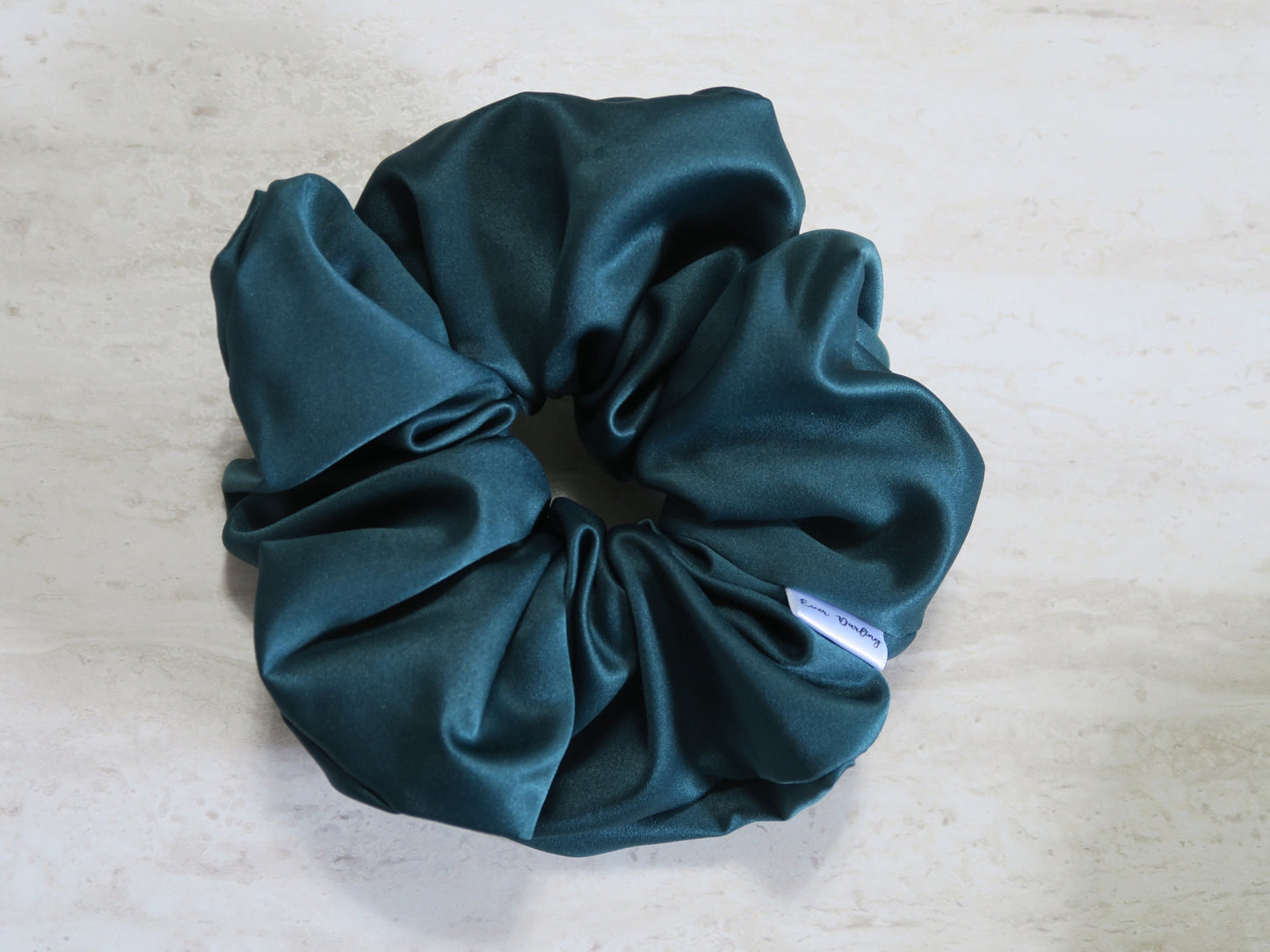 Emerald Satin Green Scrunchie