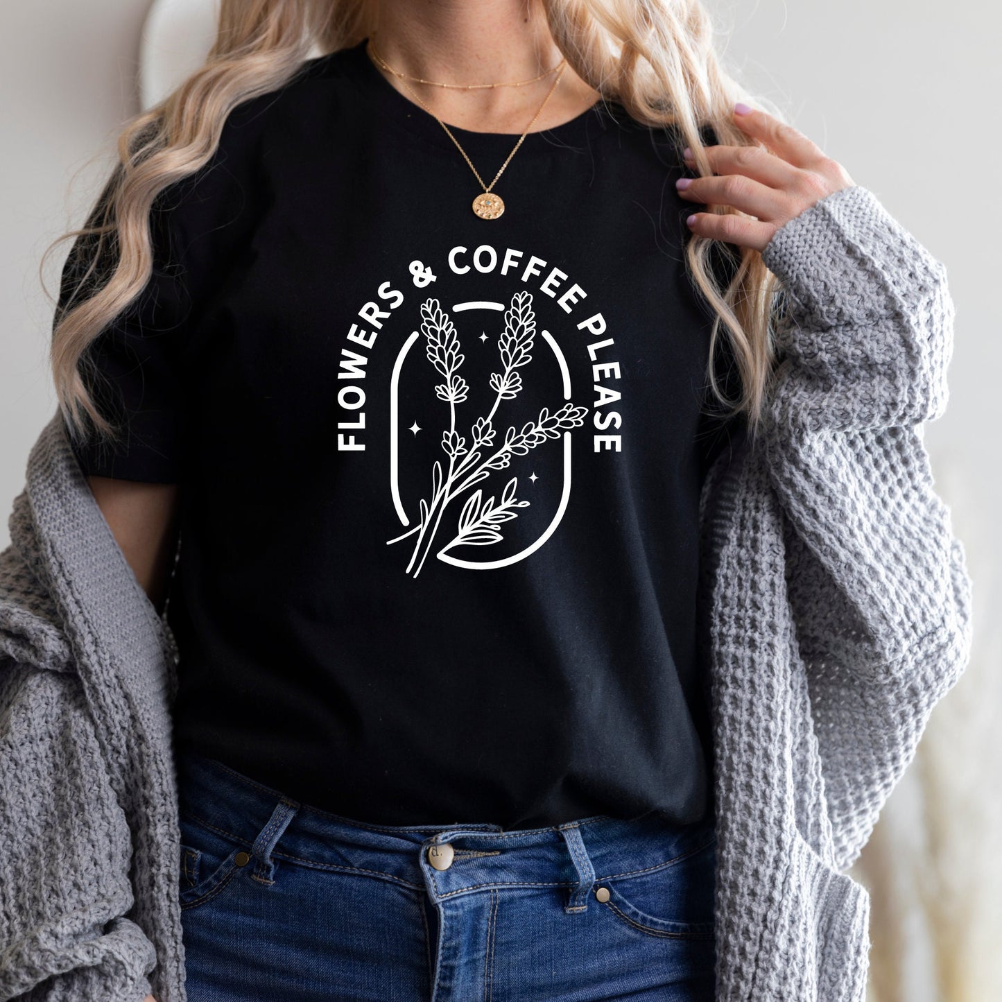 Flower and Coffee T-Shirt