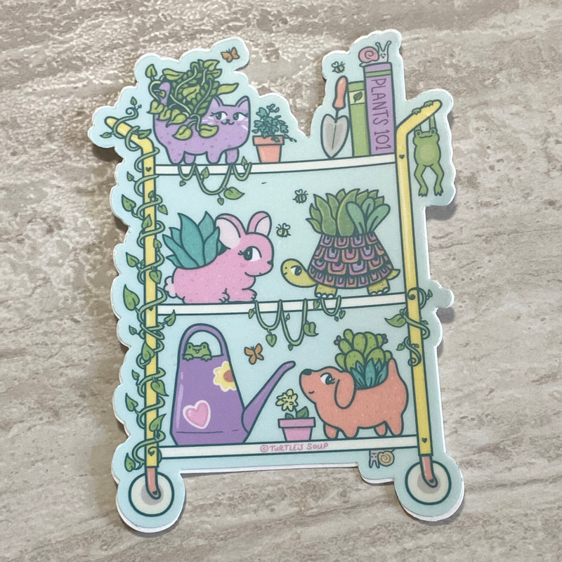 Whimsical Planter Pets | Vinyl Sticker