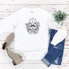 Celestial Cat and Moon Crewneck in White