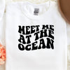 Meet Me At The Ocean Retro Sweatshirt in White